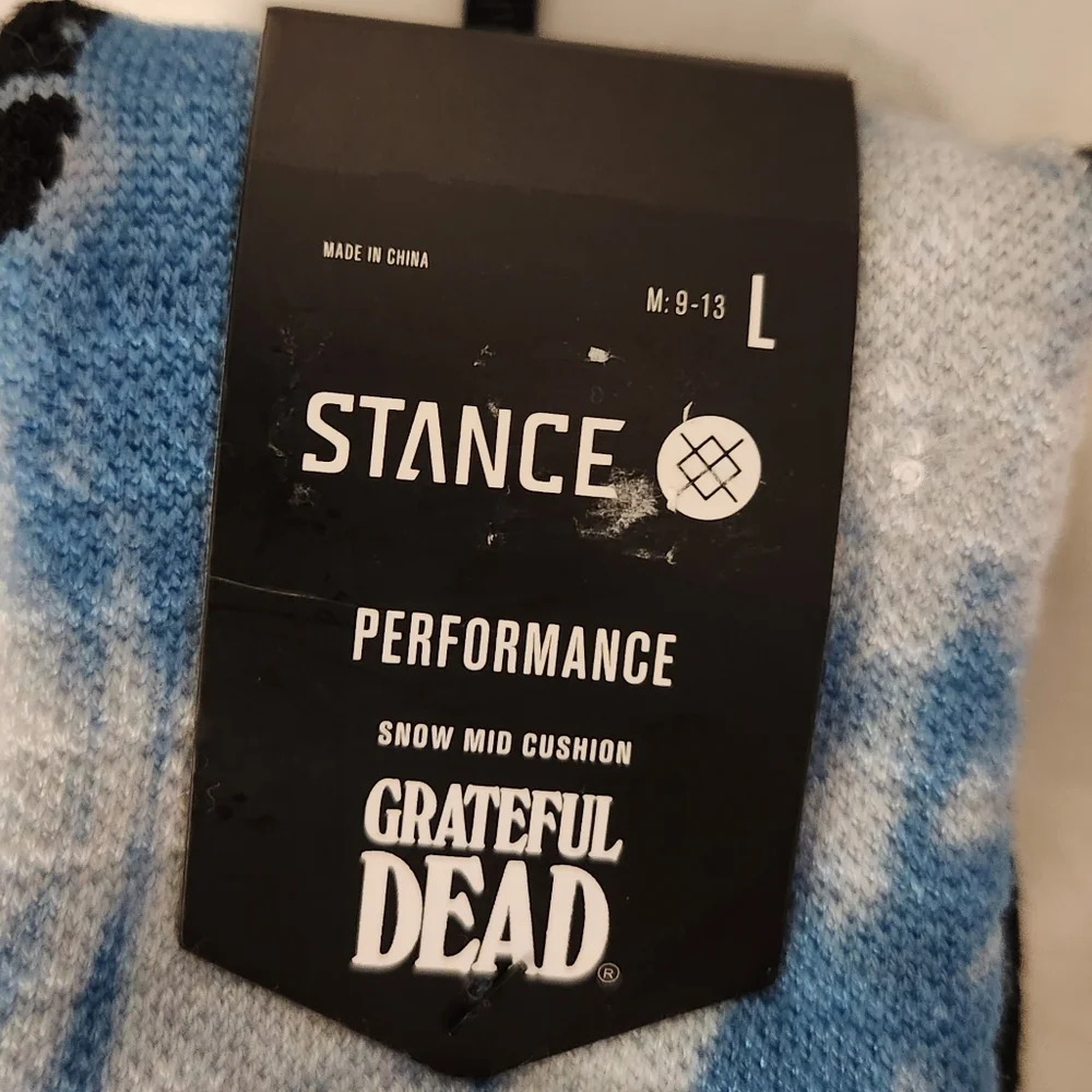 NWT Men's Grateful Dead Steal Your Face Snow Srance Crew Socks